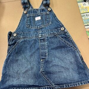 OshKosh B'gosh Dark Blue Denim Kids Overall Dress